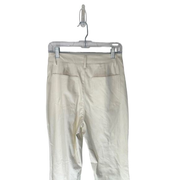 WeWoreWhat Ivory Casual Basic High Waist Croc Ankle Flare Pants Size 28 - Picture 11 of 16